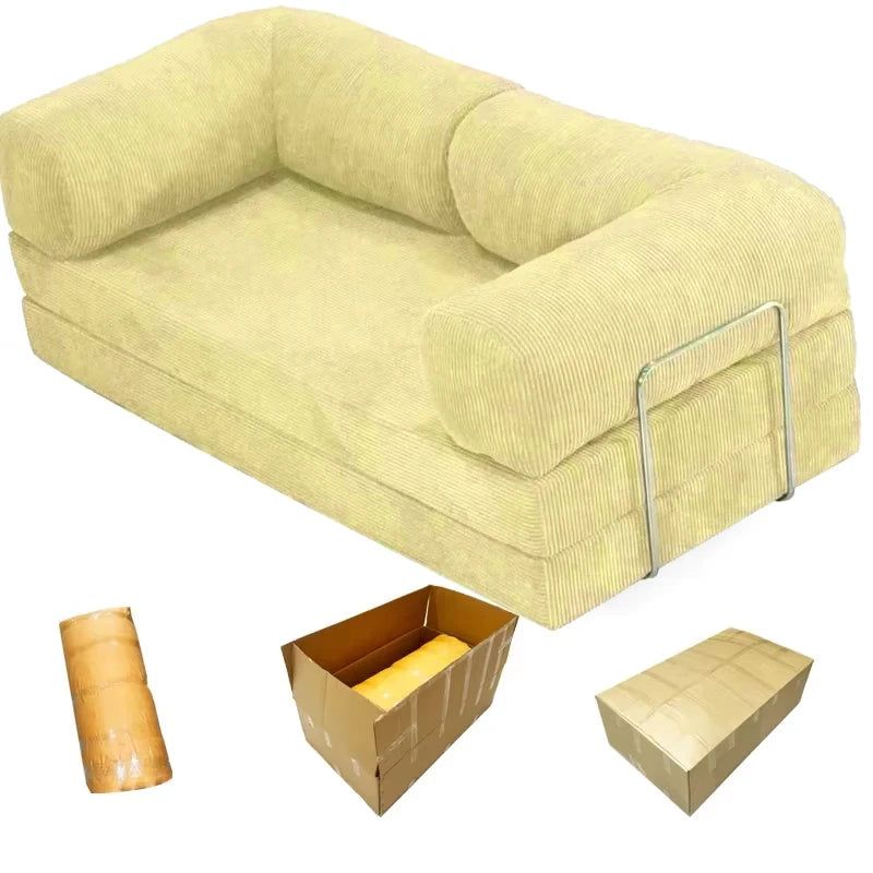 Multifunctional Vacuum Compression Sofa Bed - Modular Fabric Combination for Living Room and Bedroom