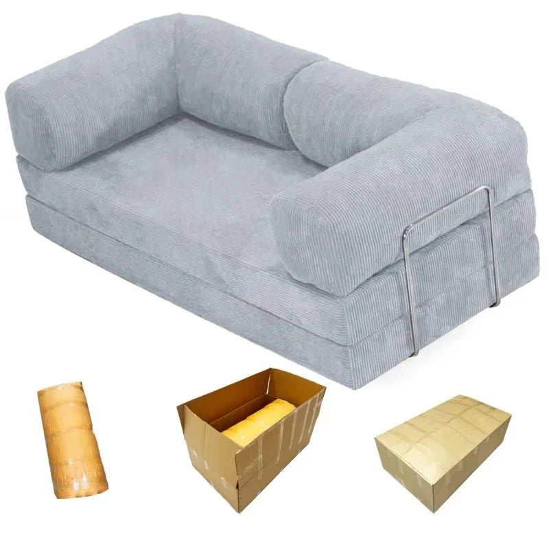 Multifunctional Vacuum Compression Sofa Bed - Modular Fabric Combination for Living Room and Bedroom