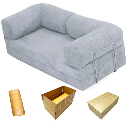 Multifunctional Vacuum Compression Sofa Bed - Modular Fabric Combination for Living Room and Bedroom