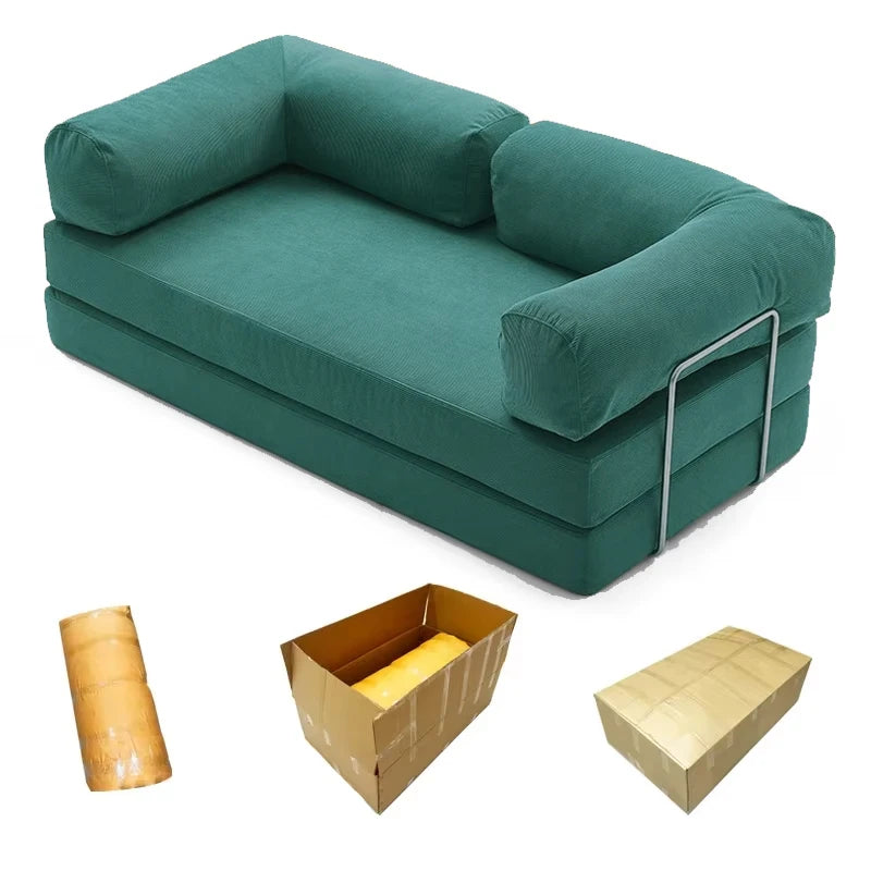 Multifunctional Vacuum Compression Sofa Bed - Modular Fabric Combination for Living Room and Bedroom