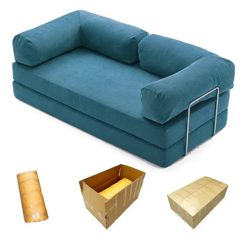Multifunctional Vacuum Compression Sofa Bed - Modular Fabric Combination for Living Room and Bedroom