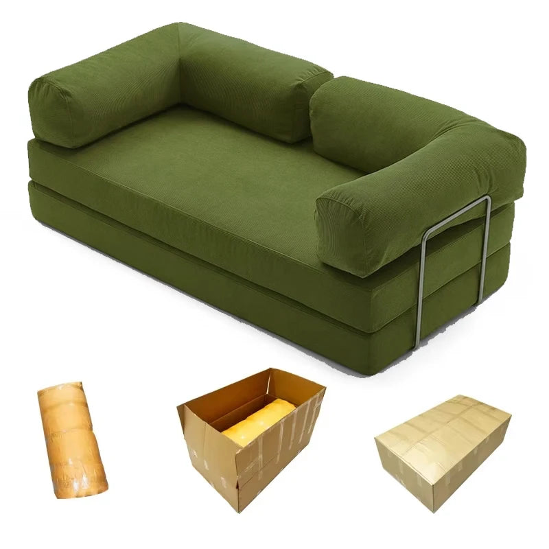 Multifunctional Vacuum Compression Sofa Bed - Modular Fabric Combination for Living Room and Bedroom