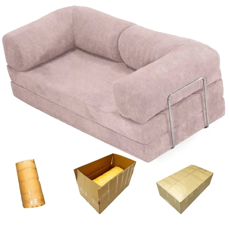 Multifunctional Vacuum Compression Sofa Bed - Modular Fabric Combination for Living Room and Bedroom