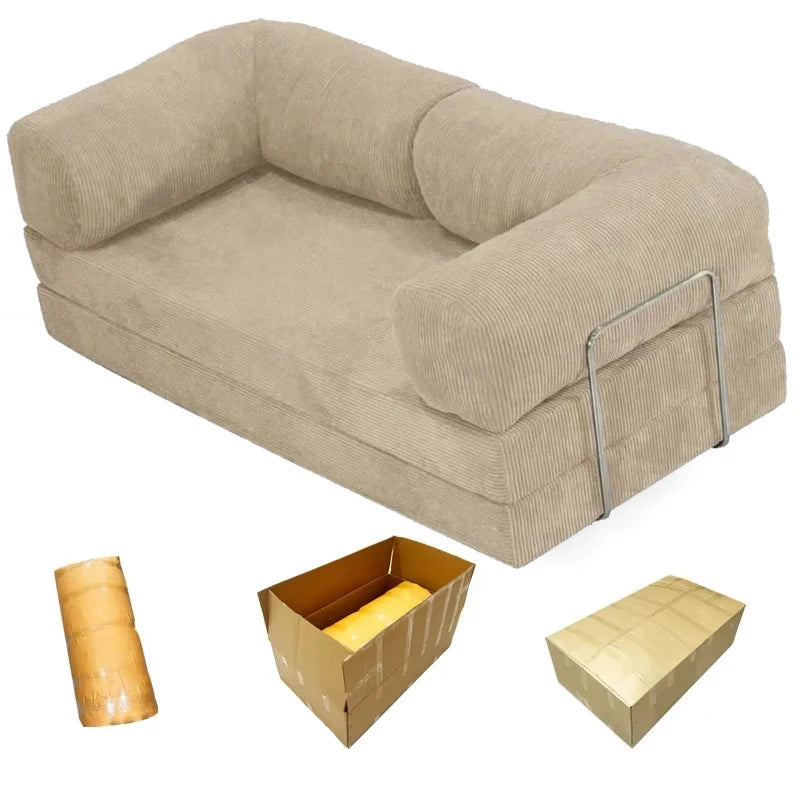 Multifunctional Vacuum Compression Sofa Bed - Modular Fabric Combination for Living Room and Bedroom
