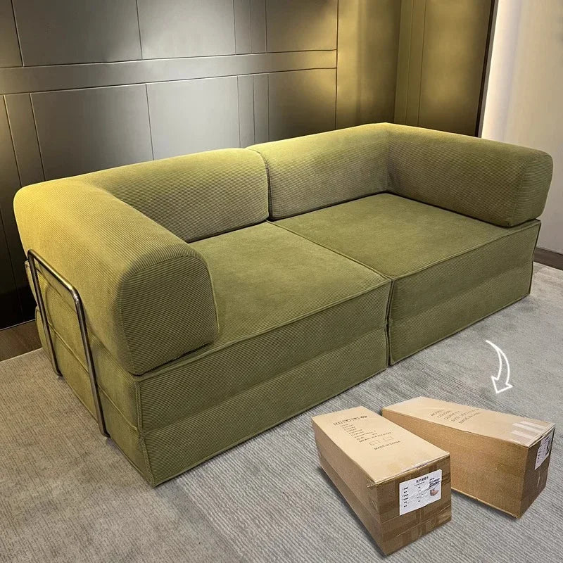 Multifunctional Vacuum Compression Sofa Bed - Modular Fabric Combination for Living Room and Bedroom