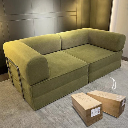 Multifunctional Vacuum Compression Sofa Bed - Modular Fabric Combination for Living Room and Bedroom