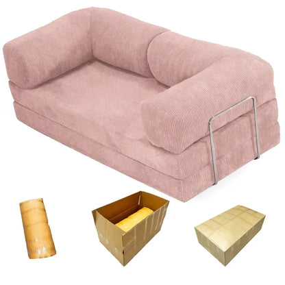 Multifunctional Vacuum Compression Sofa Bed - Modular Fabric Combination for Living Room and Bedroom