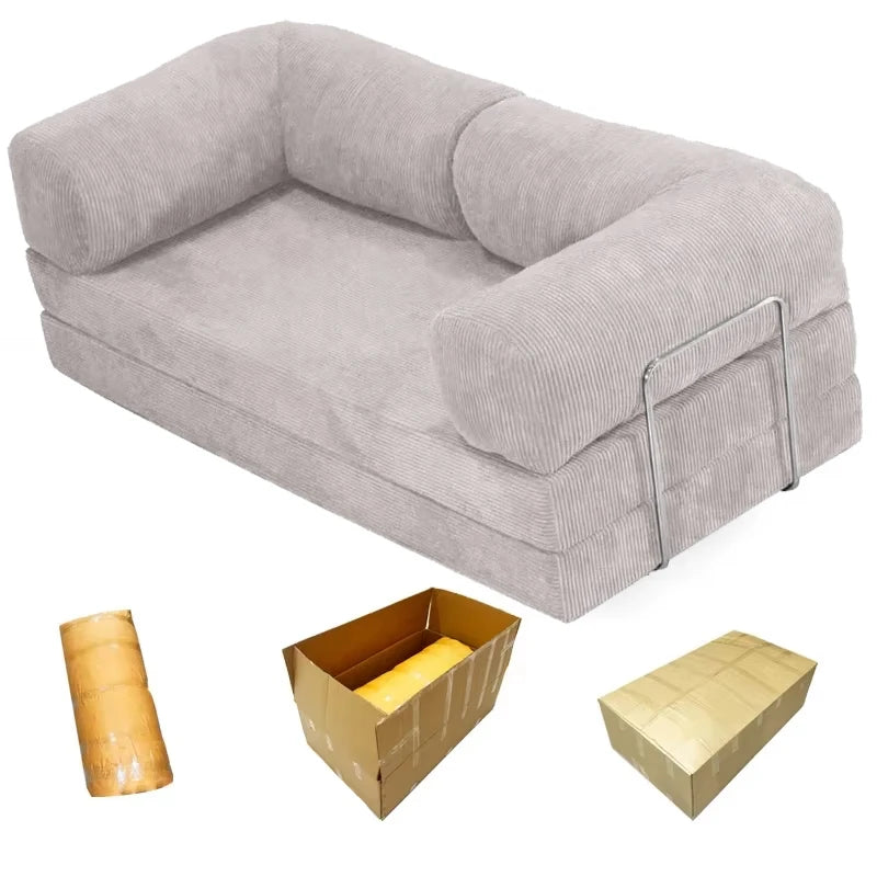 Multifunctional Vacuum Compression Sofa Bed - Modular Fabric Combination for Living Room and Bedroom