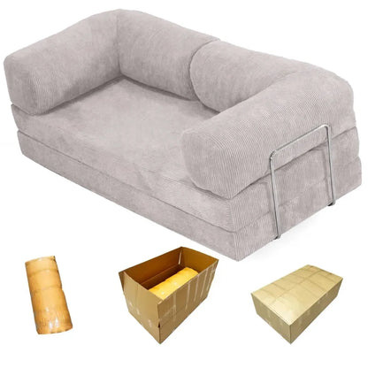 Multifunctional Vacuum Compression Sofa Bed - Modular Fabric Combination for Living Room and Bedroom