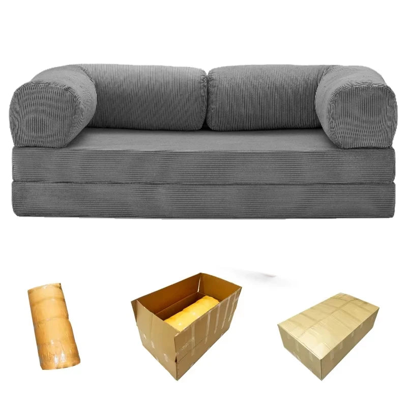 Multifunctional Vacuum Compression Sofa Bed - Modular Fabric Combination for Living Room and Bedroom