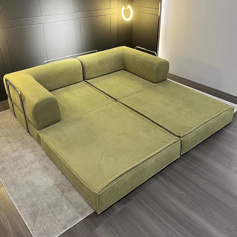 Multifunctional Vacuum Compression Sofa Bed - Modular Fabric Combination for Living Room and Bedroom